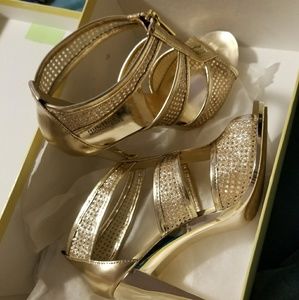 Michael Kors Gold Berkley Heels